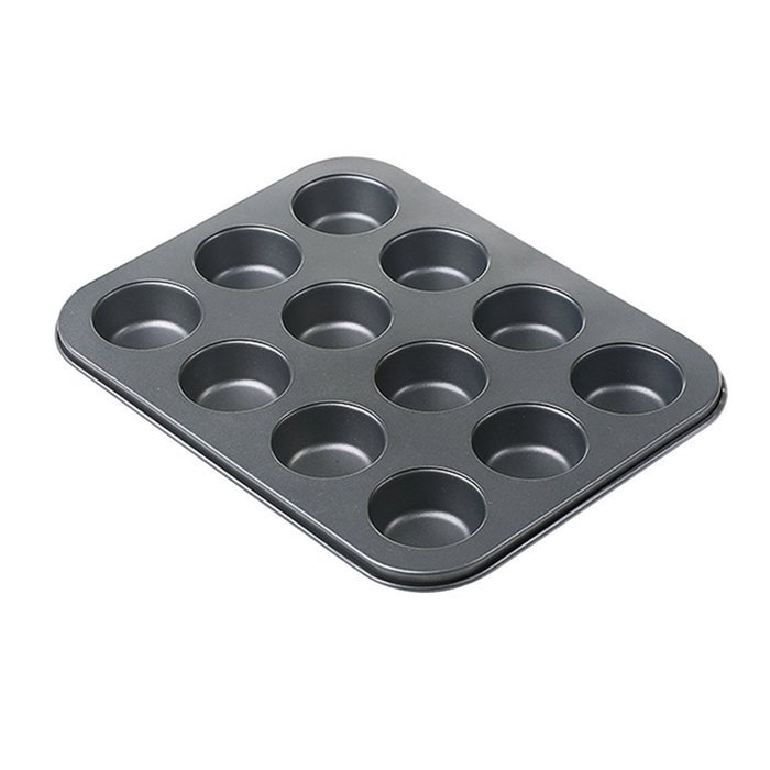 Goldenwide&reg; Combo of Nonstick Bakeware 12-Cup Regular Muffin Pan and Silicone Baking Cups , 12 Reusable Vibrant... N4
