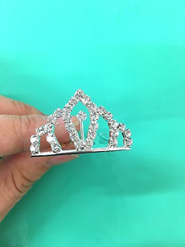 Set of 12 Pc Silver Rhinestone Princess Tiny Tiara / Princesses Theme Party / Cupcake Cake Topper / Breakfast...