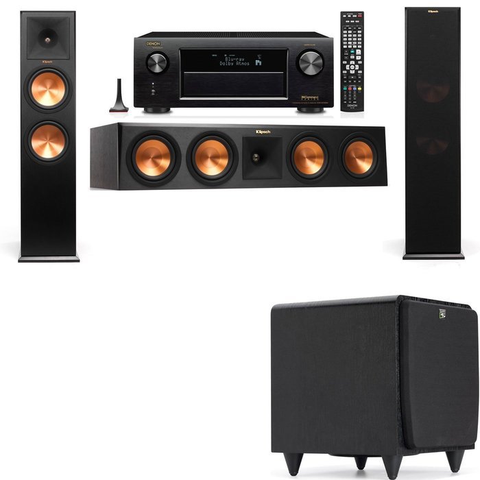Klipsch RP-280F Tower Speakers-SDS12-3.1-Denon AVR-X4100W