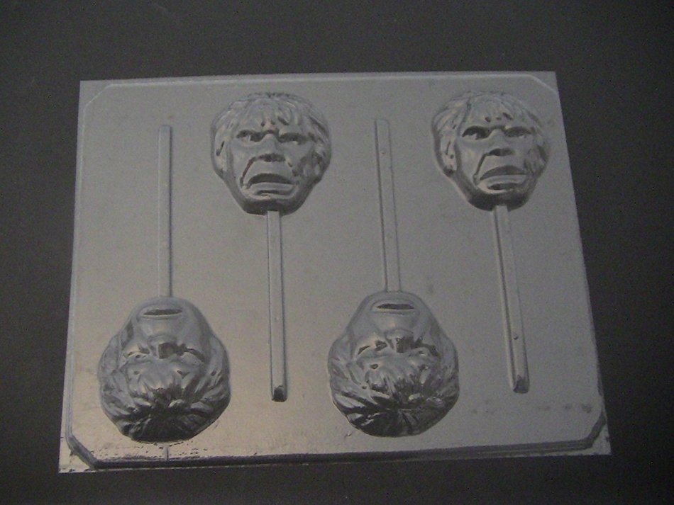 Green Hunky Man Face Chocolate Candy Lollipop Mold Hulk
