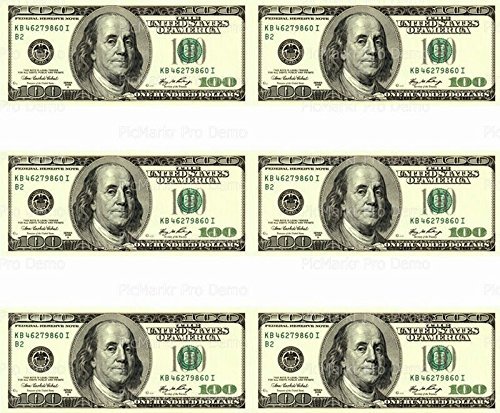 100 Dollar Bill - Designer Strips - Edible Cake Side Toppers - D20003