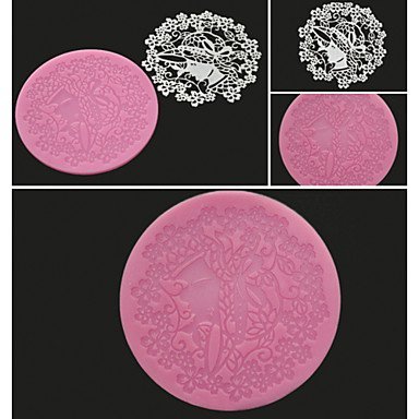 Sher FOUR-C Baking Supplies Sweet Lace Mat Silicone Mold for Cake Making,Silicone Mat Fondant Cake Tools Color...