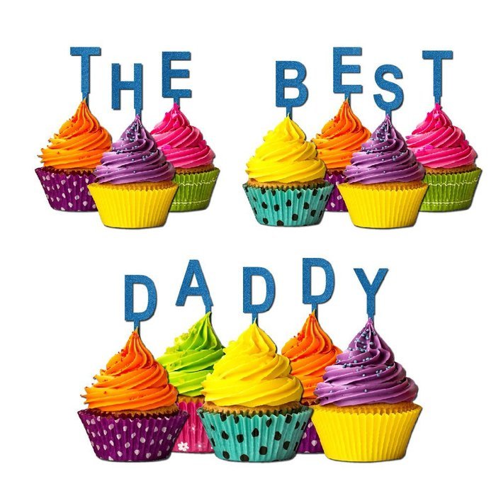 The Best Daddy Cupcake Topper Party Favors Birthday Anniversary Fathers day Solid purple N9