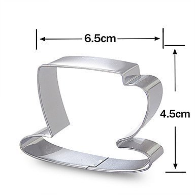 Y&XL&H 2 Pieces Set of Teacup and Teapot Shape Cookie Cutters Fruit Cut Molds Stainless Steel N2
