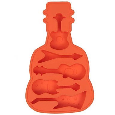 Sher Guitar Cookie Mold Silicone Ice Tray Soap Mold Mould (Random Color) N5