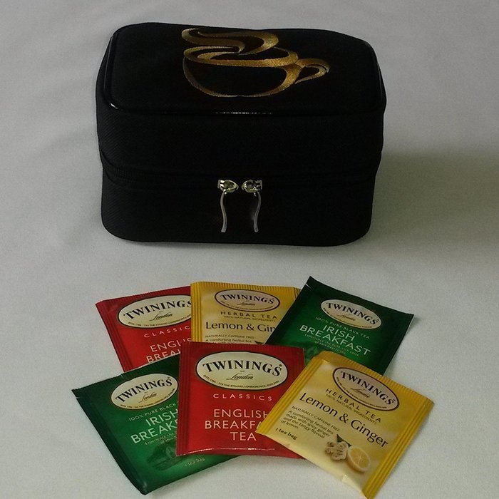 Teacaso Travel Tea Chest Organizer w/ Tea Bags and Spice Jar N9