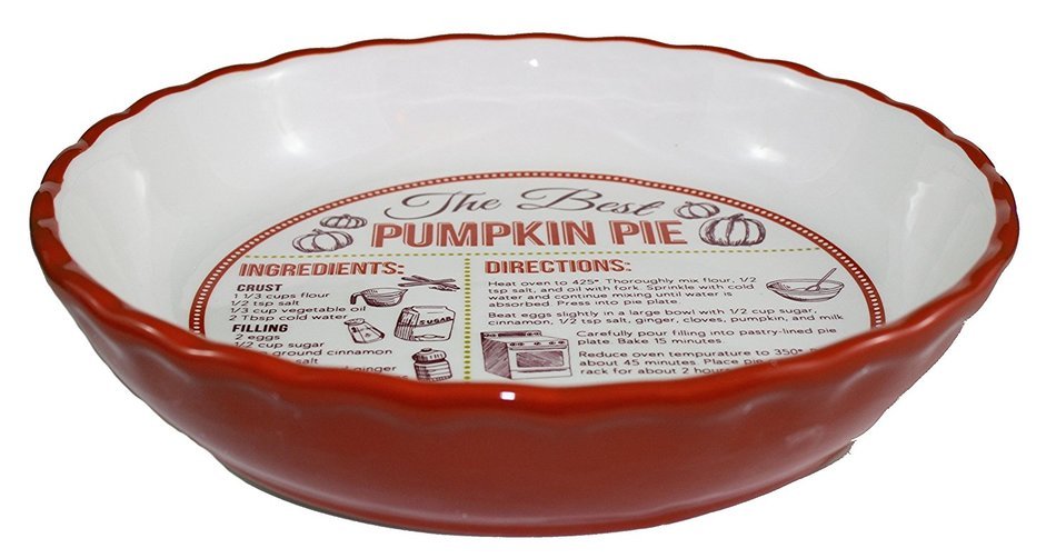 Ceramic 'Recipe' Pie Plate (Pumpkin)