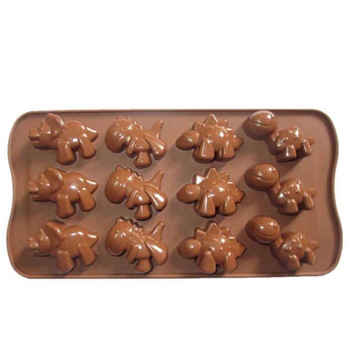 Hot New 12 Holes Dinosaurs Shape Chocolate Molds Cubs& Lion& Hippo Silicone Mould Cake Model Ice Cube Cake Fondant... N4
