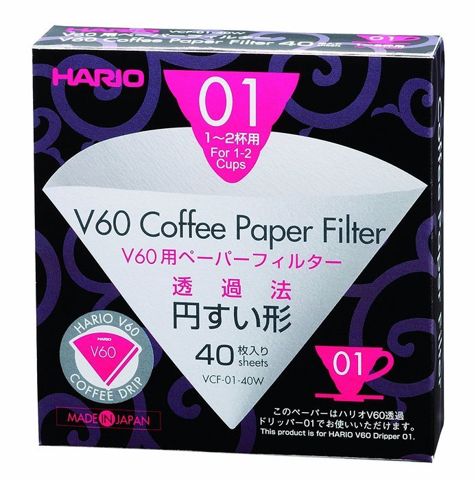 Hario Box of Paper Filters for 02 Dripper, 40 Sheets, Natural N6