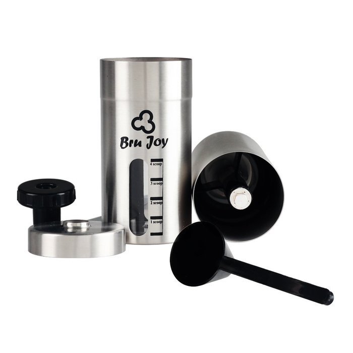 Bru Joy Portable Coffee Grinder Manual, Spices Miller, Ceramic Burr Stainless Steel, Aeropress Compatible N2
