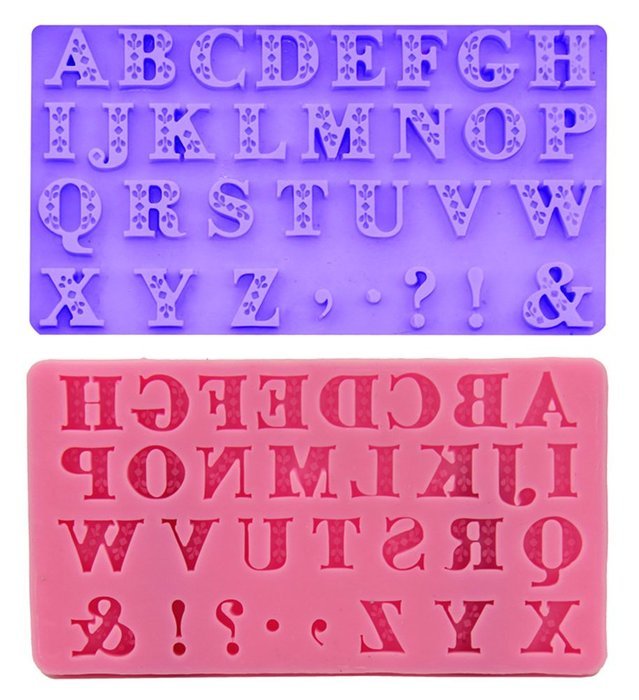 Beauty Clubs 3D Cake Chocolate Sugarcraft Cutter Mould Alphabet Letter Silicone Fondant Mold