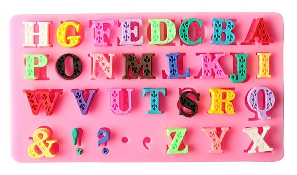 Beauty Clubs 3D Cake Chocolate Sugarcraft Cutter Mould Alphabet Letter Silicone Fondant Mold N2