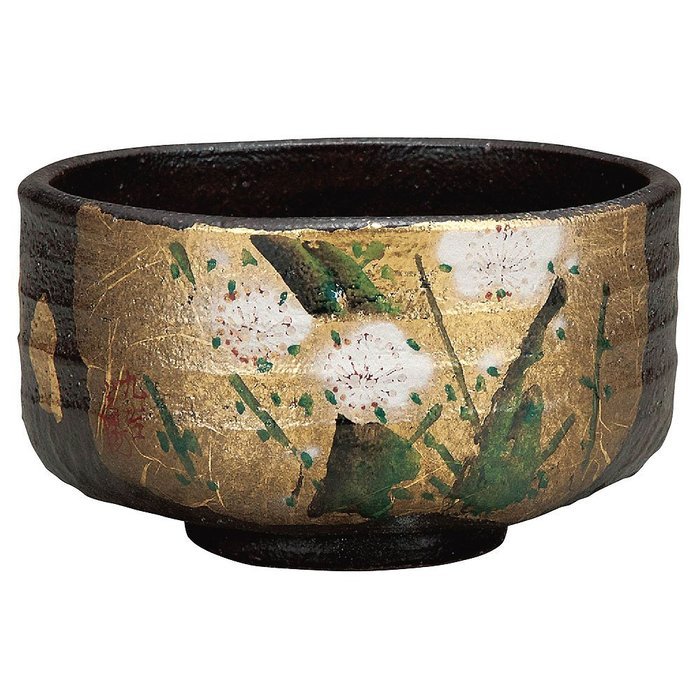 Japanese Matcha Bowl Gold Leaf Kutani Yaki(ware) N2