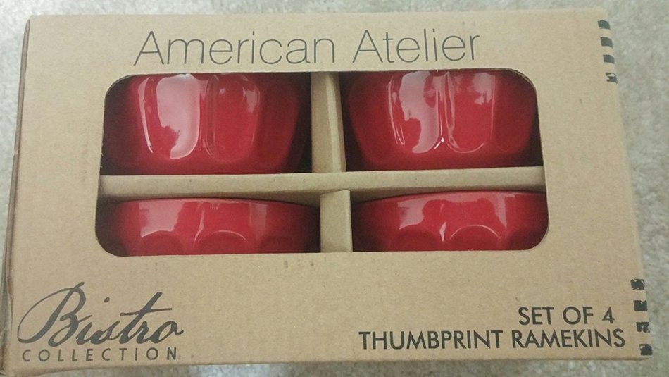 American Atelier Bistro Thumbprint Ramekins, Red