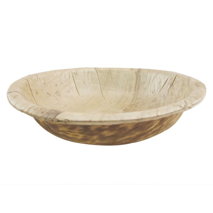 BambooMN Brand - 2oz Thermo Pressed Leaf Round Bowls, Mini - Deep, 3" x 1.2" - 50 Pieces