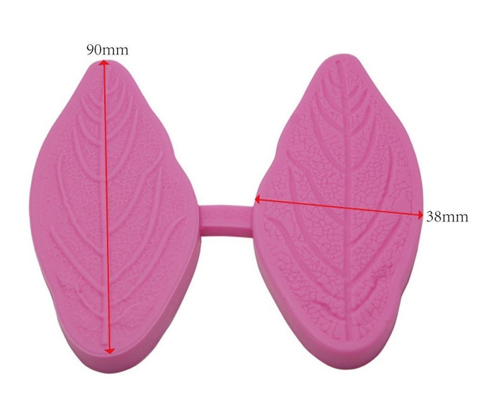 FOUR-C Cake Decorating Set Leaf and Flower Veiners Gum paste Molds for Cupcake Color Pink