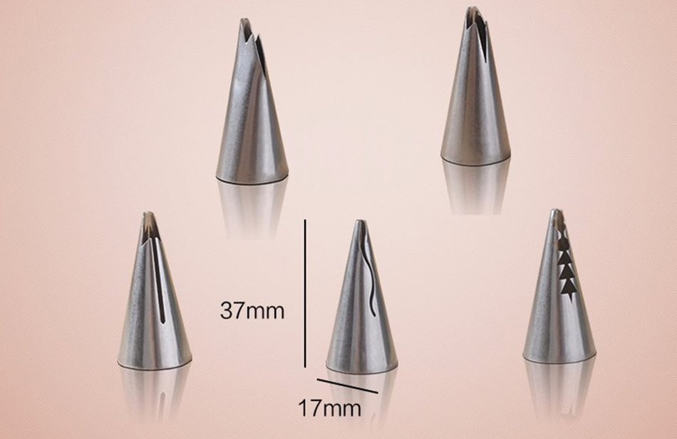 9Snail 5 pcs. Puff Russian Skirt Shape Stainless Steel Icing Piping Nozzles Pastry Decorating Tips Cake Cupcake... N3