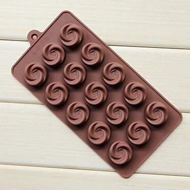 Y&XL&H 15 Hole Vortex Rose Shape Cake Ice Jelly Chocolate Molds,Silicone 21.7&iexcl;&Aacute;10.8&iexcl;&Aacute;1.7 CM(8.5&iexcl;&Aacute;4.3&iexcl;&Aacute;0.7 ICNH) N2