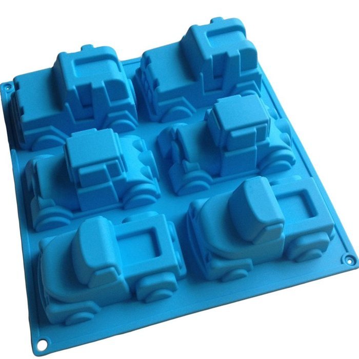 LYNCH 6Pcs Car Shaped 3D Silicone Fondant Cake Mold Cake Tin N2