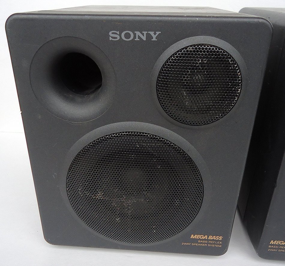Sony Bookshelf Speakers 2 Way With Mega Bass Vintage Boombox Radio Stereo Speakers Pair N7
