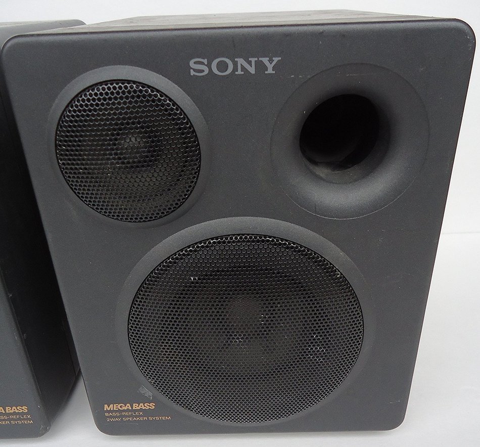 Sony Bookshelf Speakers 2 Way With Mega Bass Vintage Boombox Radio Stereo Speakers Pair N8