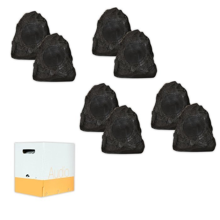 Acoustic Audio G4RS Granite Rock Speakers 4 Pair Pack and Wire Outdoor Weatherproof