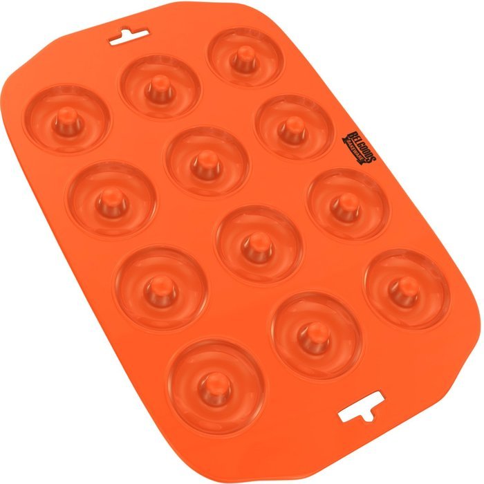Silicone Mini Donut Maker Baking Pan Tray - 12 Holes - Pure Food Grade Premium Non-Stick Silicon - Orange - Bake...