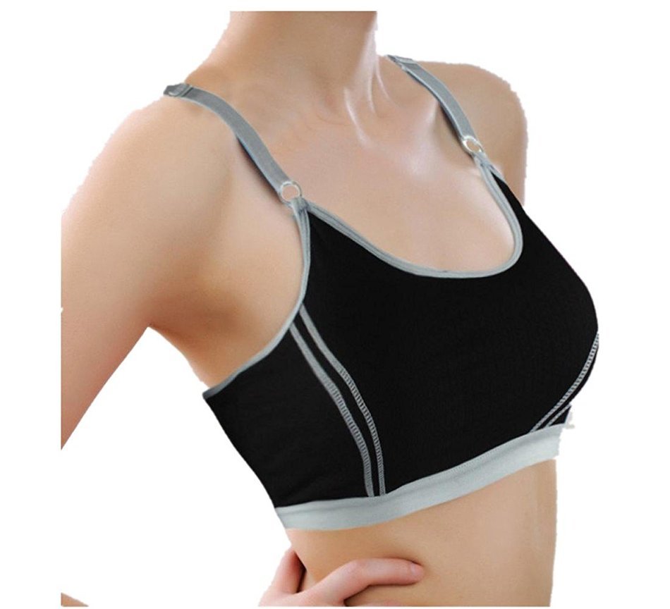 PHOTNO Women Lady Sports Yoga Athletic Solid Wrap Chest Strap Vest Tops Bra N28