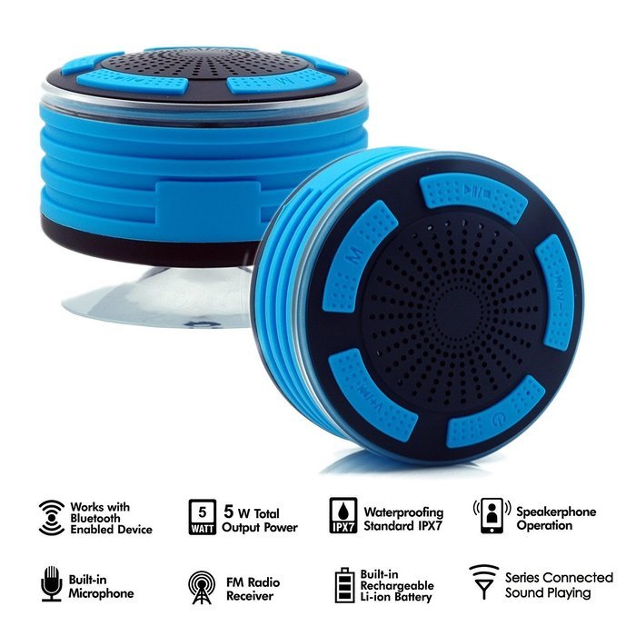 Bluetooth Shower Speaker with FM Radio，Ailina FULLY WATERPROOF, DUST PROOF AND SHOCKPROOF Connect To Any Bluetooth...