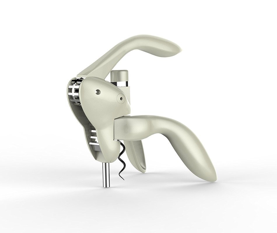 Houdini Lever Corkscrew with Foil Cutter and Extra Spiral (Velvet Black) N7