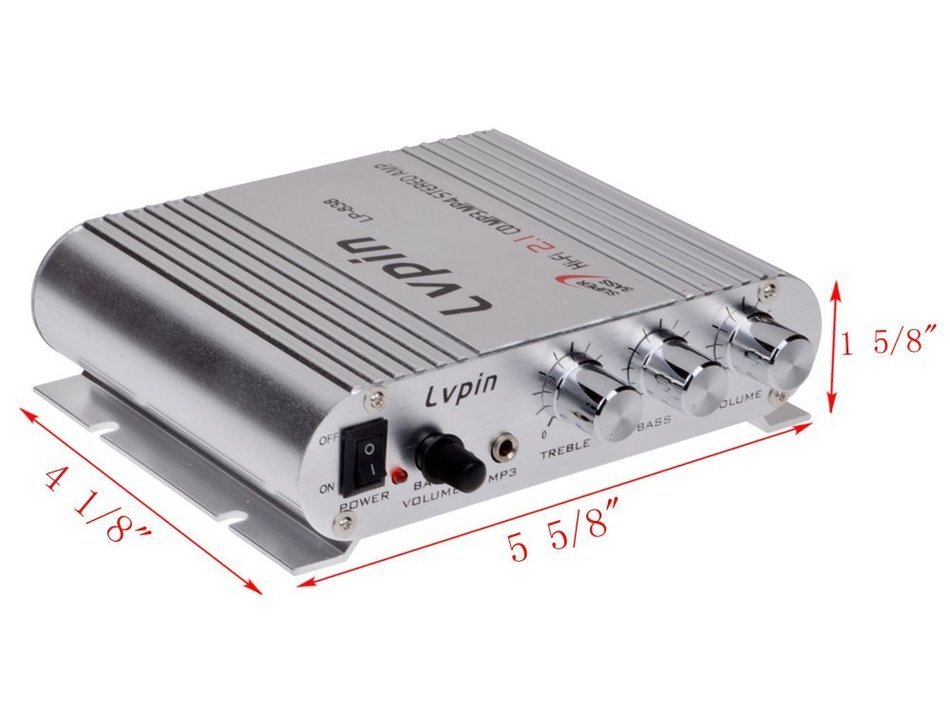 TMS&reg; 200W 12V Mini Hi-Fi Car Amplifier Booster Radio MP3 Stereo for Motorcycle Home N8