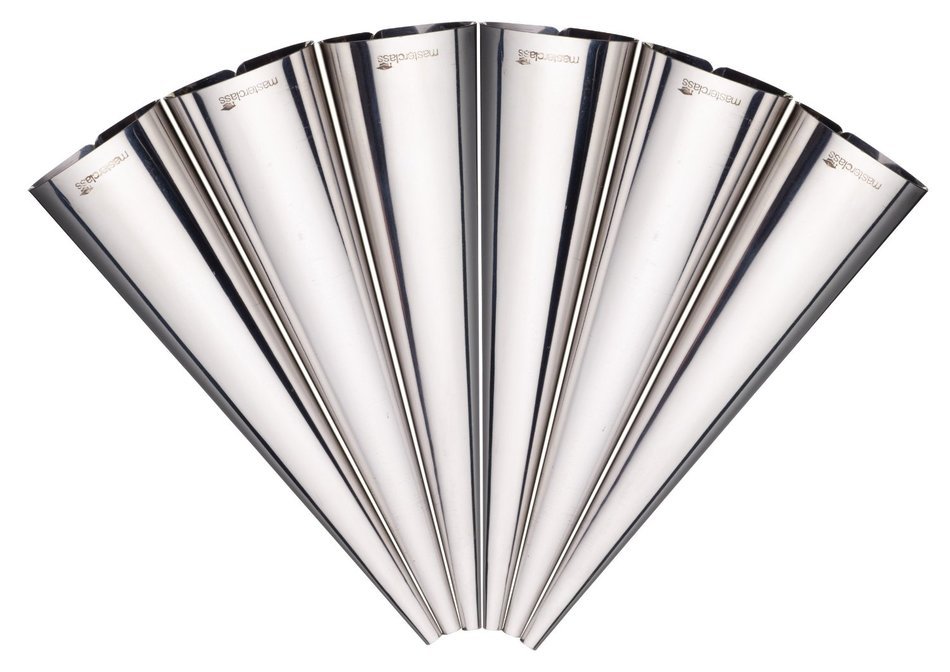 1 X Set of 6 Stainless Steel Cream Horn Molds N2