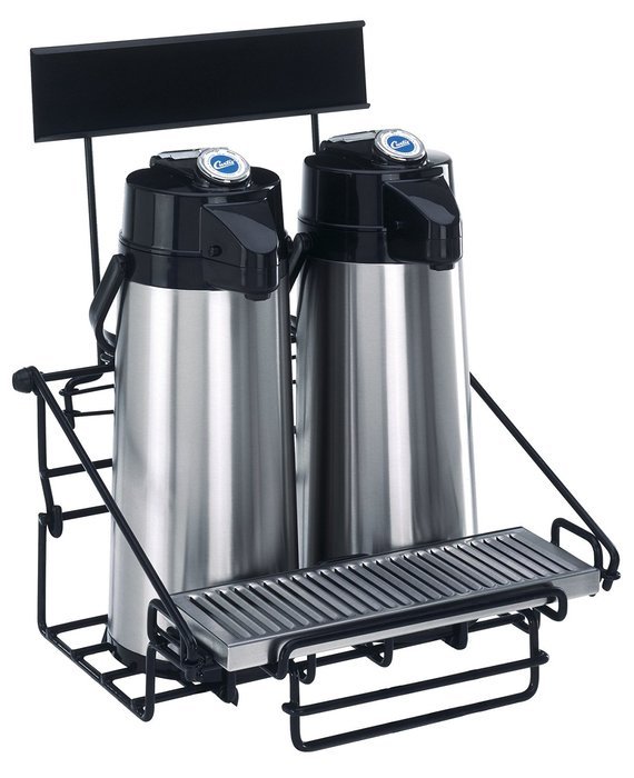 Wilbur Curtis 2 Position Wire Airpot Rack - Compact Design with Integral Drip Tray - WR2B0000 (Each)