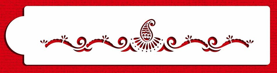 Designer Stencils C392 Mehndi Cake Tier 3 Cake Stencil, Beige/semi-transparent N2