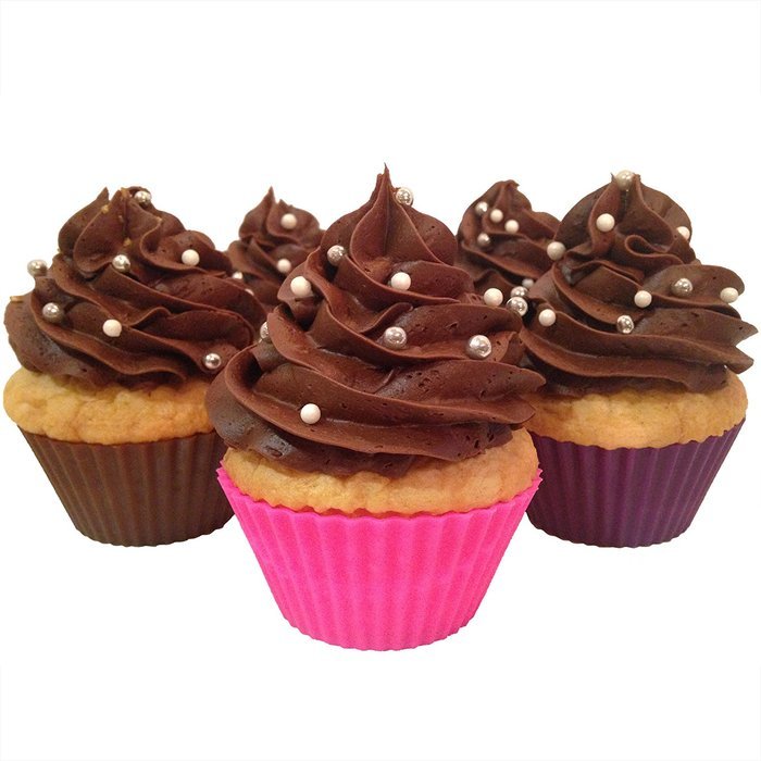 Silicone Cupcake Liners / 24 Reusable Baking Cups Includes Silicone Scraper by Baketown Girls N5