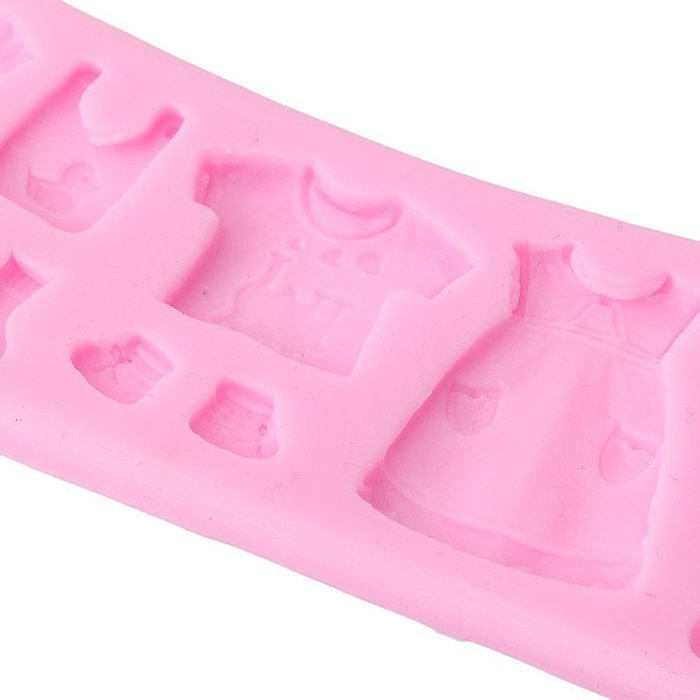 Vivian 3D DIY Baby Shower Clothes Silicone Fondant Mold Chocolate Decor Cake Baking Tools N2