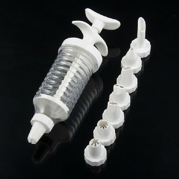 Generic Icing Cake Decorating Tool Set Piping Syringe Modelling Tools + 8 Pcs Nozzles N4