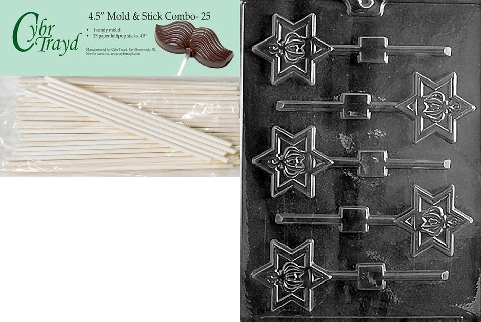 Cybrtrayd R048 Torah Crown Lolly Chocolate Candy Mold with Exclusive Cybrtrayd Copyrighted Chocolate Molding Instructions... N7
