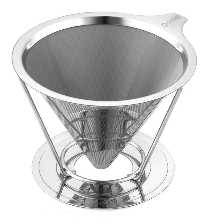 Oshine Pour Over Coffee Dripper , Stainless Steel Reusable Permanent Drip Coffee Filter for Chemex Carafe or Single... N3