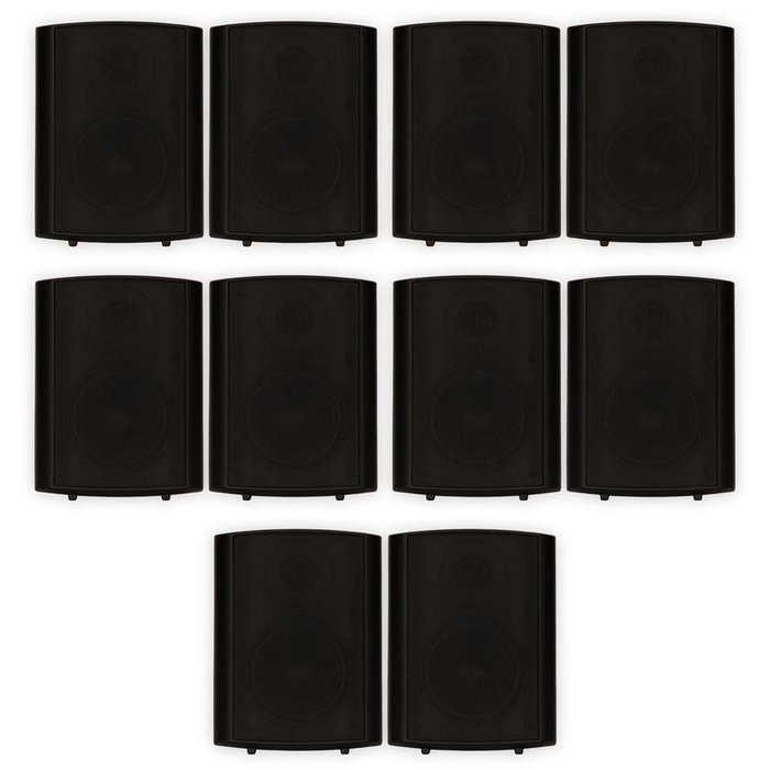 Theater Solutions TS425ODB Indoor or Outdoor Speakers Weatherproof Mountable Black 5 Pair Pack
