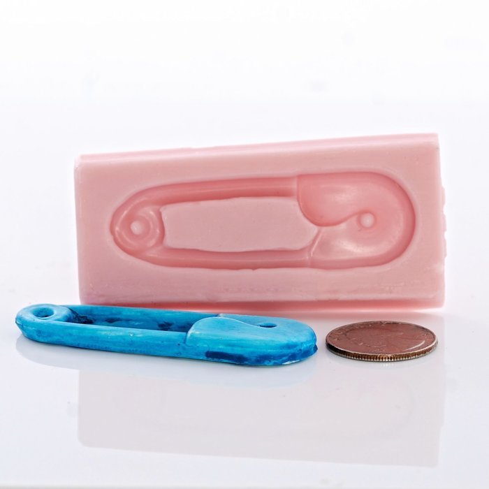 Baby Diaper Pin Silicone Mold use with Fondant, Candy, Food Safe, Polymer Clay, Resin Mold and Epoxy. Perfect... N3