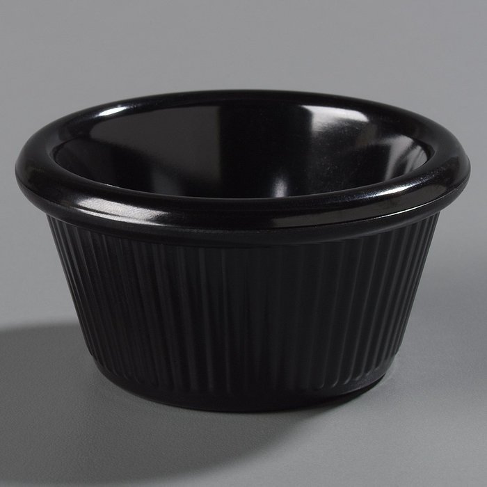 Carlisle S27903 Melamine Fluted Ramekin, 2 oz Capacity, 1.43" Height, Black (Case of 48) N7
