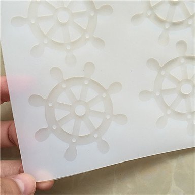 Y&XL&H 6 Hole Vessle's Steering Wheel Shape Chocolate Plugin Mold for Baking Decoration Baking Mold Silicone Material N2