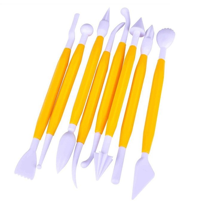 Cluis 8Pcs Cake Fondant and Gumpaste Decorating Model Tools Set With 16 Designs N4