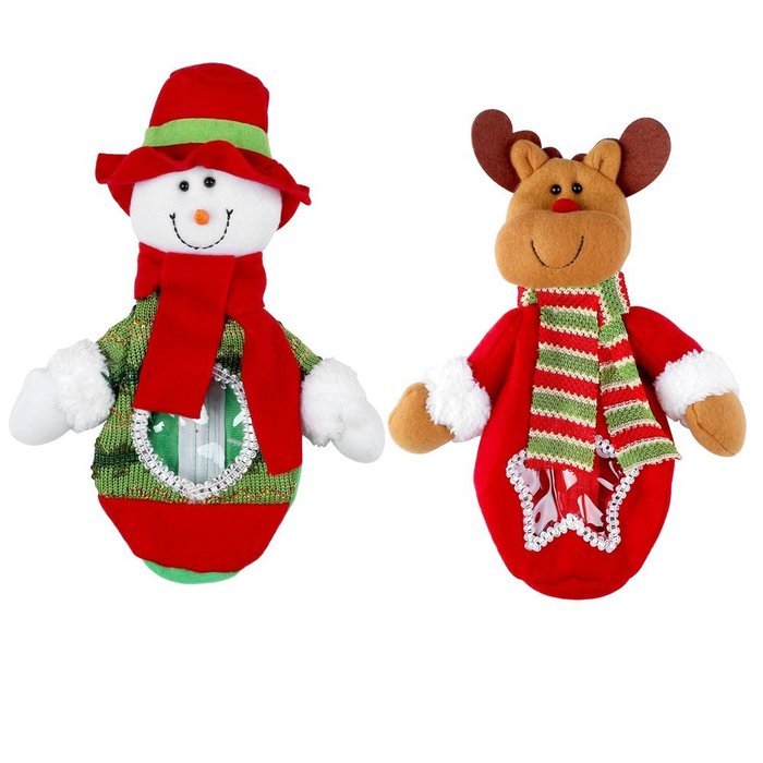 Pparty 2 of set Snowman &Deer Bag Christmas Candy Bag for holiday home decor N3