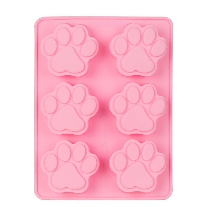 LAVAVIDA 6 Cavity Bear Paw Pan, Silicone Chocolate Jelly Candy Mold, Reusable & Non-stick Footprint Cookie Pan N2
