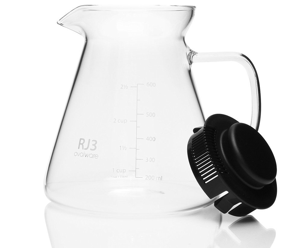600ml Thick Range Coffee & Tea Server - Heatproof Glass Body with BPA-Free Lid for Hario V60 Ceramic and Glass... N3