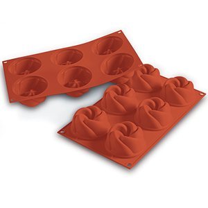 Silikomart Silicone Mold Vertigo 3.7 Oz, 3" Diameter x 1.5" High, 6 Cavities