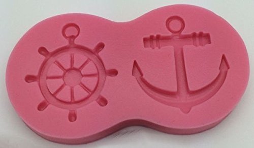Anchor and Ship's Wheel Silicone Mold, Candy, Fondant, Cake Decorating 10 Cavities