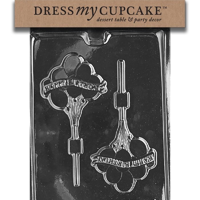 Dress My Cupcake Chocolate Candy Mold, Happy Birthday Balloons